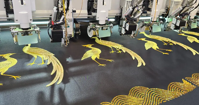 Multi Color Sequin With Beads Embroidery Machine