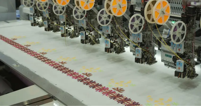 Multi Color Sequin With Beads Embroidery Machine